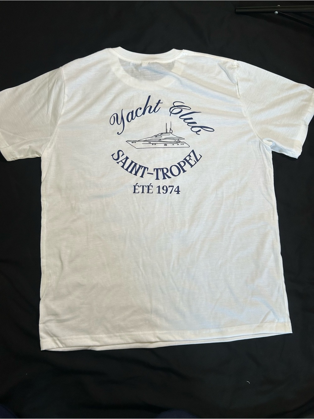 (Brand new)Saint Tropez West White Tee with Navy Yacht Club Graphic